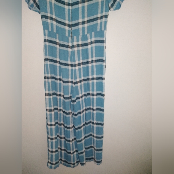 Wild Fable Wrap Front Blue Plaid Jumpsuit, Size M - Picture 8 of 14